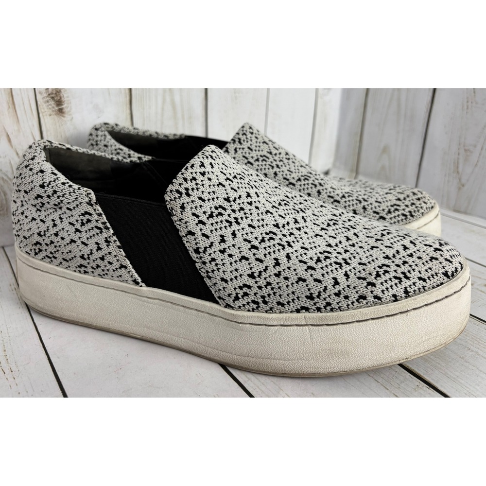 Vince Warren Black White Knit‎ Platform Slip On Sneakers Womens 9.5M EUR 39.5
